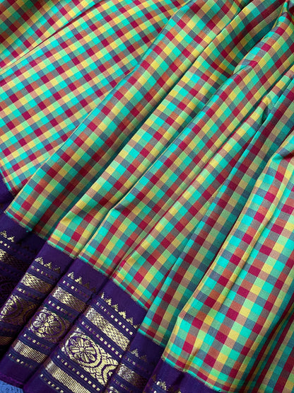 COLOURFUL SILK PURE HANDLOOM KANJIVARAM SAREE
