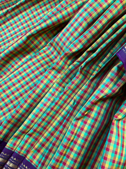 COLOURFUL SILK PURE HANDLOOM KANJIVARAM SAREE