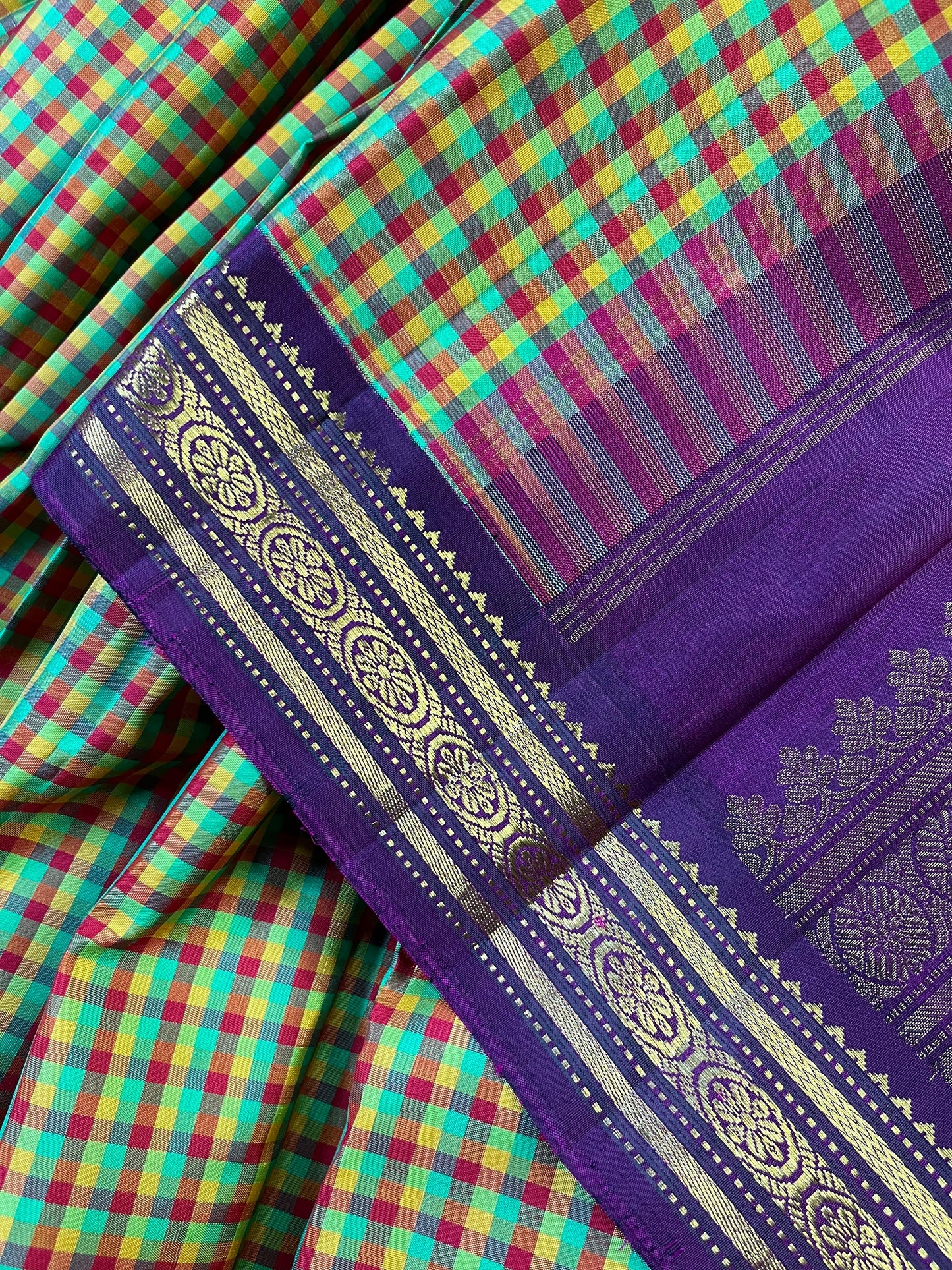 COLOURFUL SILK PURE HANDLOOM KANJIVARAM SAREE