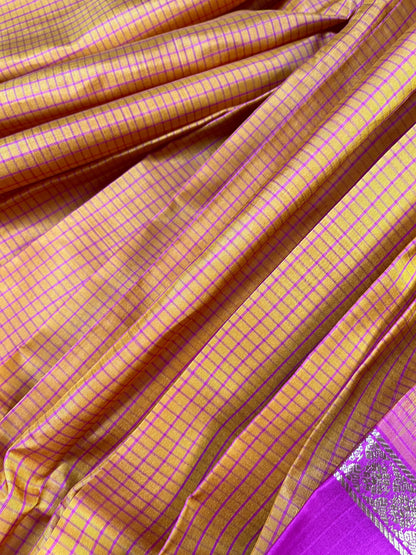 ORANGE SILK PURE HANDLOOM KANJIVARAM SAREE