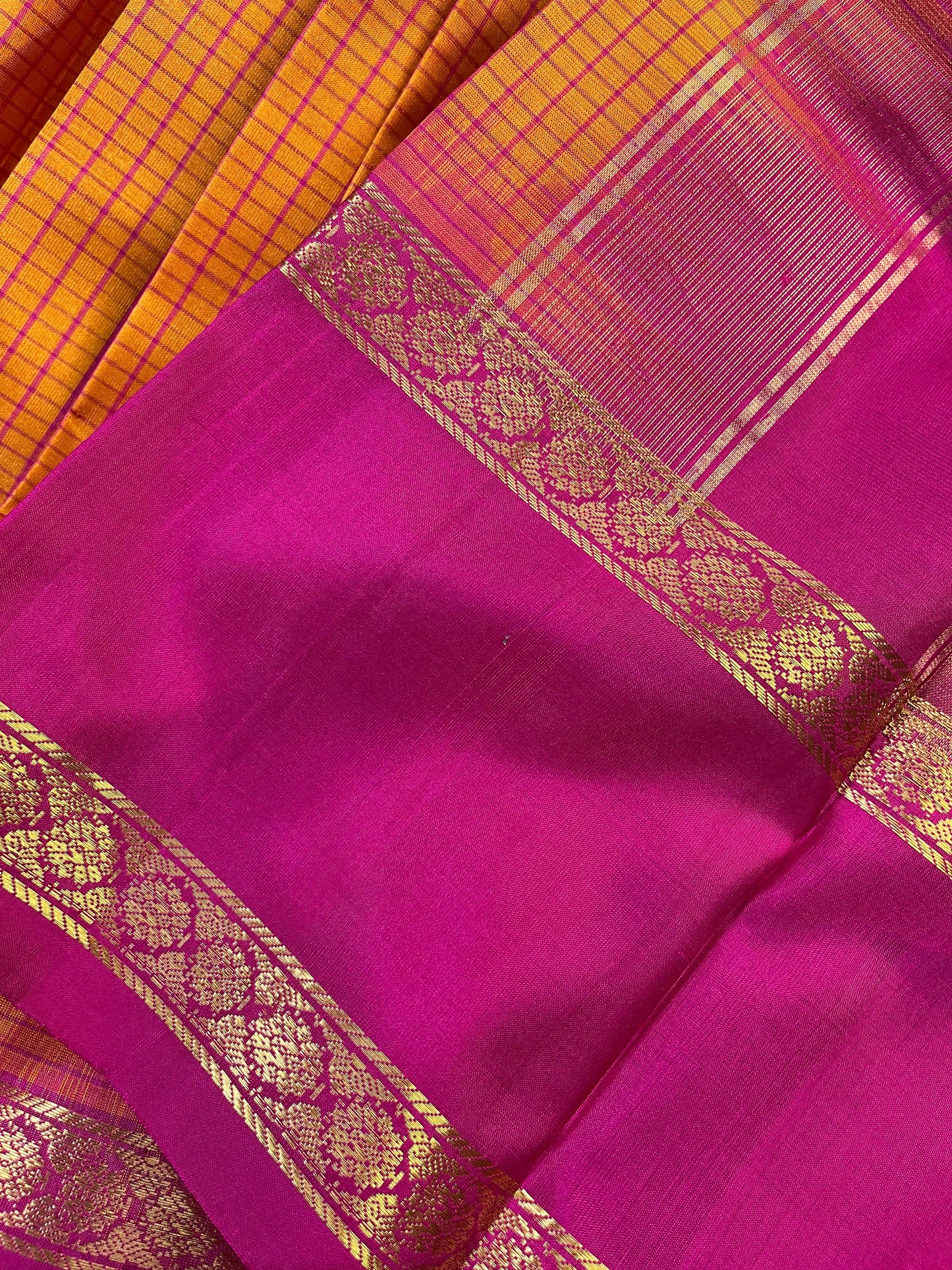 ORANGE SILK PURE HANDLOOM KANJIVARAM SAREE