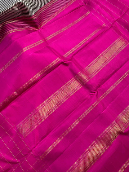 GREY SILK PURE HANDLOOM KANJIVARM SAREE