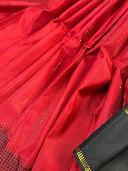 RED SILK PURE HANDLOOM KANJIVARAM SAREE