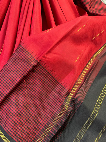 RED SILK PURE HANDLOOM KANJIVARAM SAREE