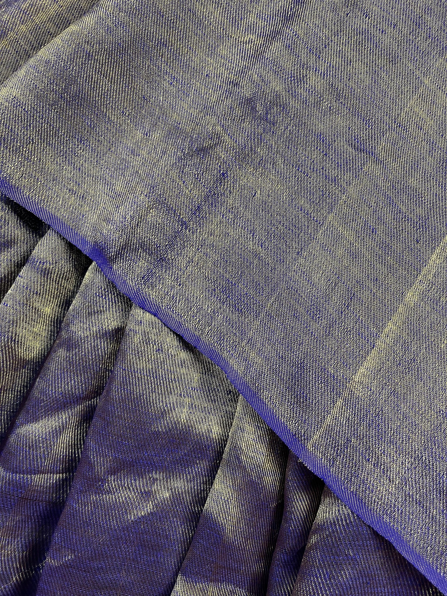 PURPLE TWILL METALLIC PURE HANDLOOM LINEN SAREE