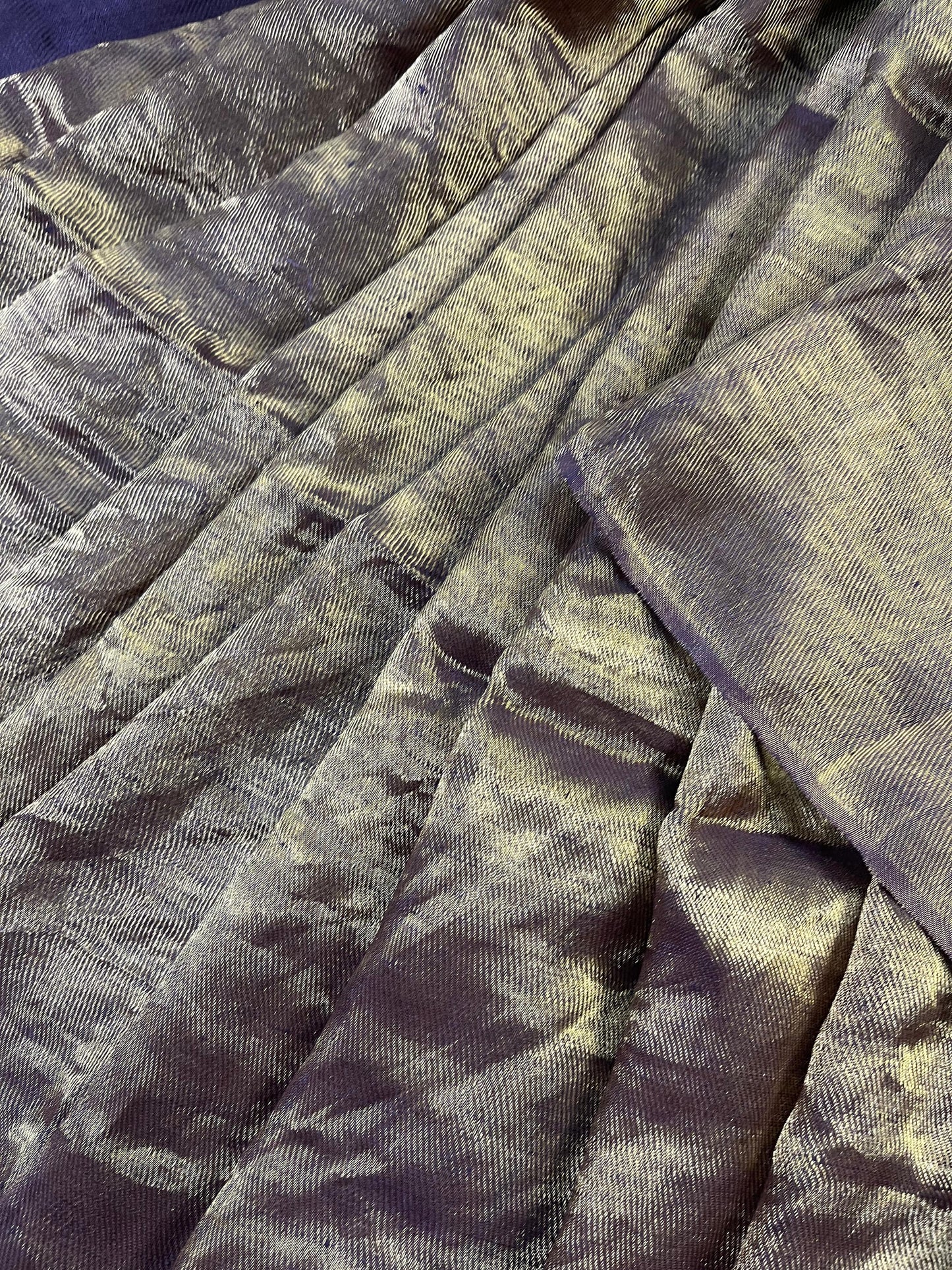 BROWN TWILL METALLIC PURE HANDLOOM LINEN SAREE