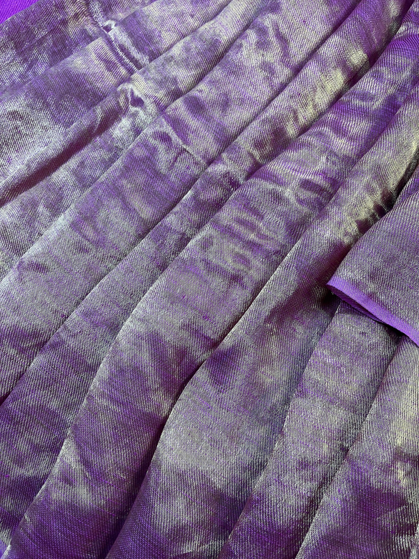 PINK TWILL METALLIC PURE HANDLOOM LINEN SAREE