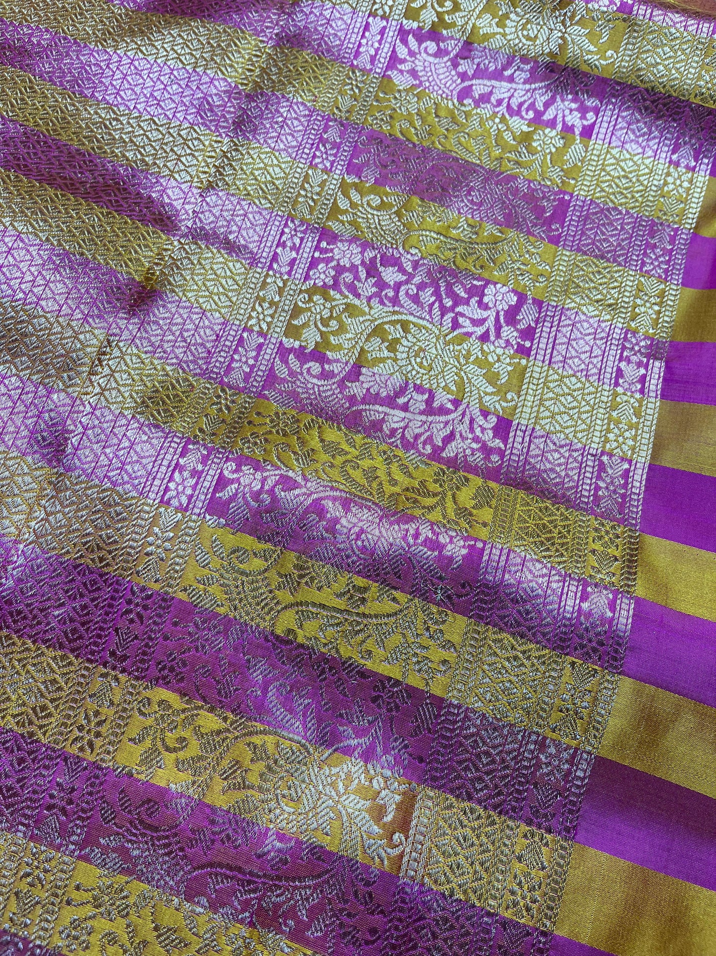 PINK YELLOW MASHRU SILK PURE HANDLOOM BANARASI SAREE
