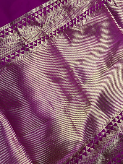MAGENTA PINK MASHRU SILK PURE HANDLOOM BANARASI SAREE