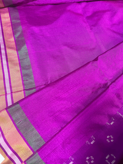 PURPLE SILK PURE HANDLOOM IKKAT SAREE