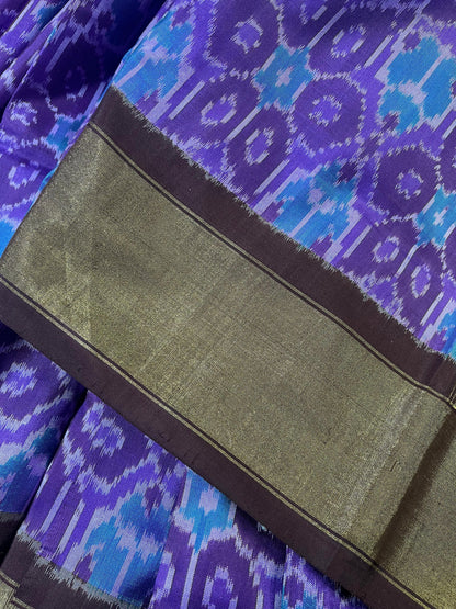 LILAC SILK PURE HANDLOOM IKKAT SAREE