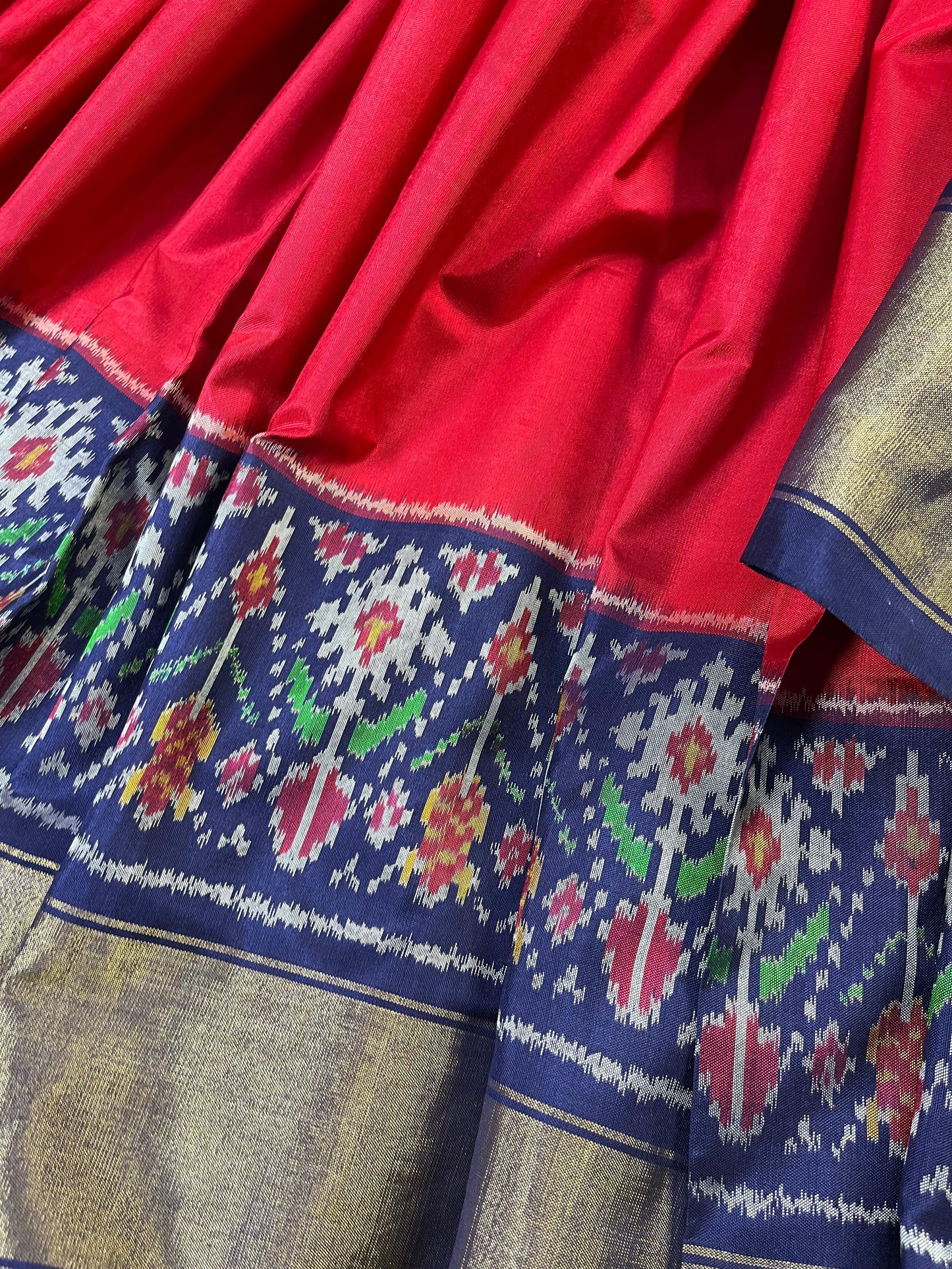 REDDISH PINK SILK PURE HANDLOOM IKKAT SAREE