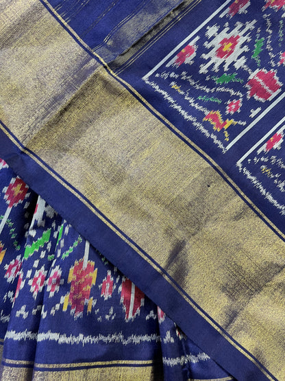 REDDISH PINK SILK PURE HANDLOOM IKKAT SAREE
