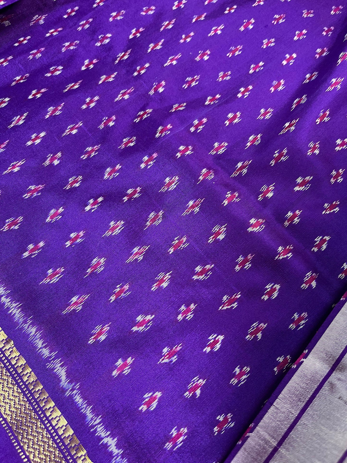 GREY SILK PURE HANDLOOM IKKAT SAREE