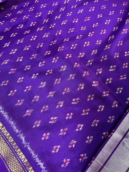 GREY SILK PURE HANDLOOM IKKAT SAREE