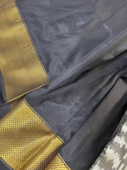 WHITE SILK PURE HANDLOOM IKKAT SAREE