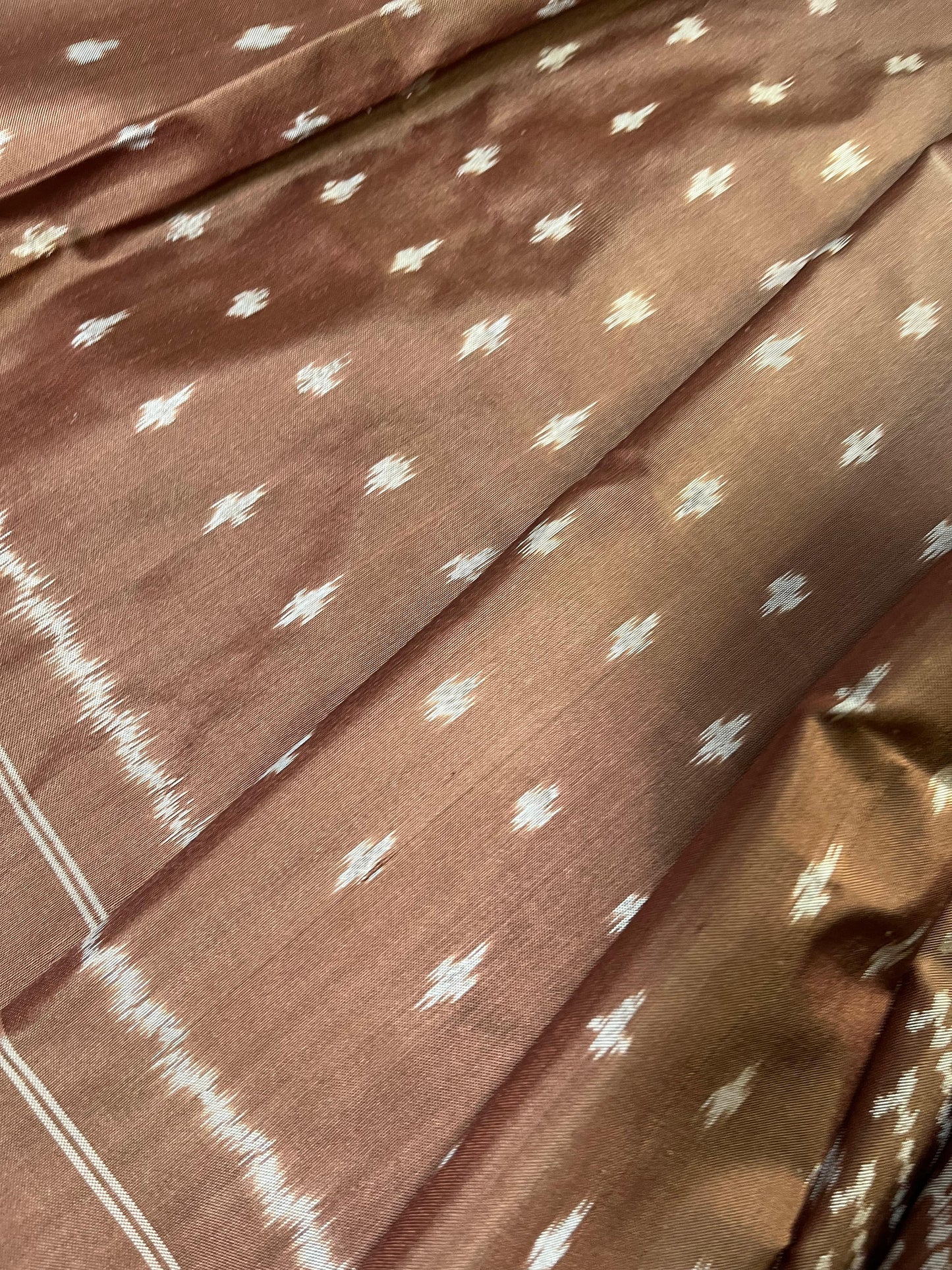 BROWN SILK PURE HANDLOOM IKKAT SAREE