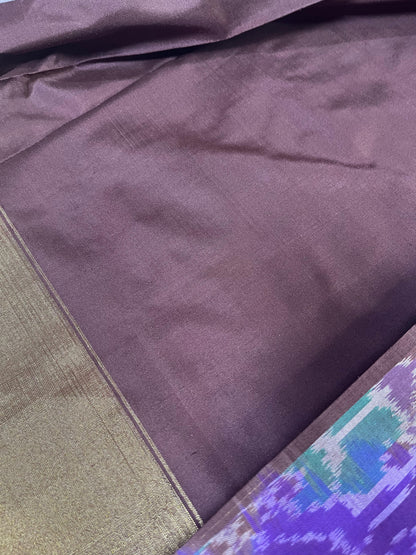LILAC SILK PURE HANDLOOM IKKAT SAREE