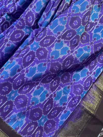LILAC SILK PURE HANDLOOM IKKAT SAREE