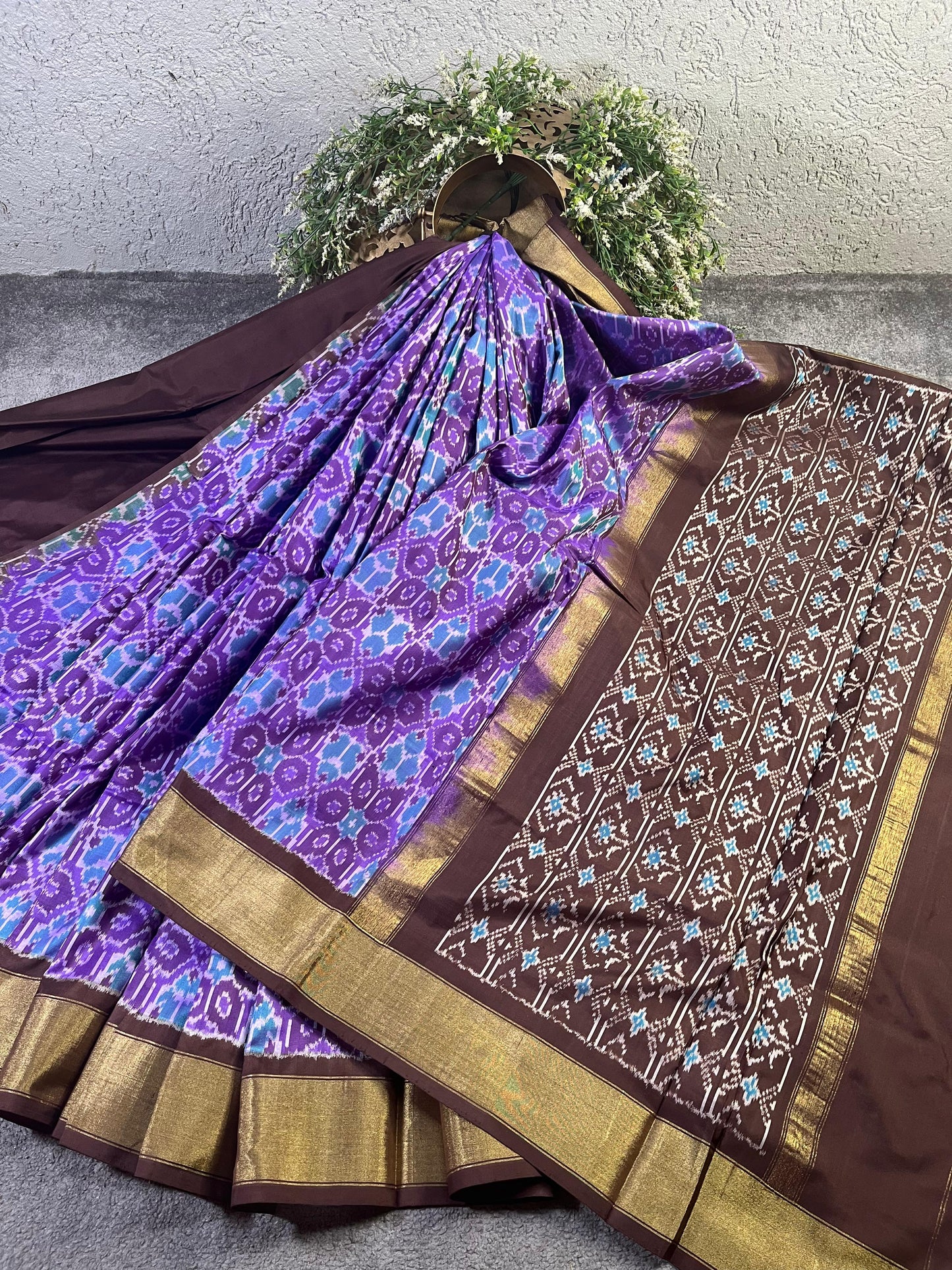LILAC SILK PURE HANDLOOM IKKAT SAREE