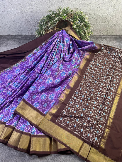 LILAC SILK PURE HANDLOOM IKKAT SAREE