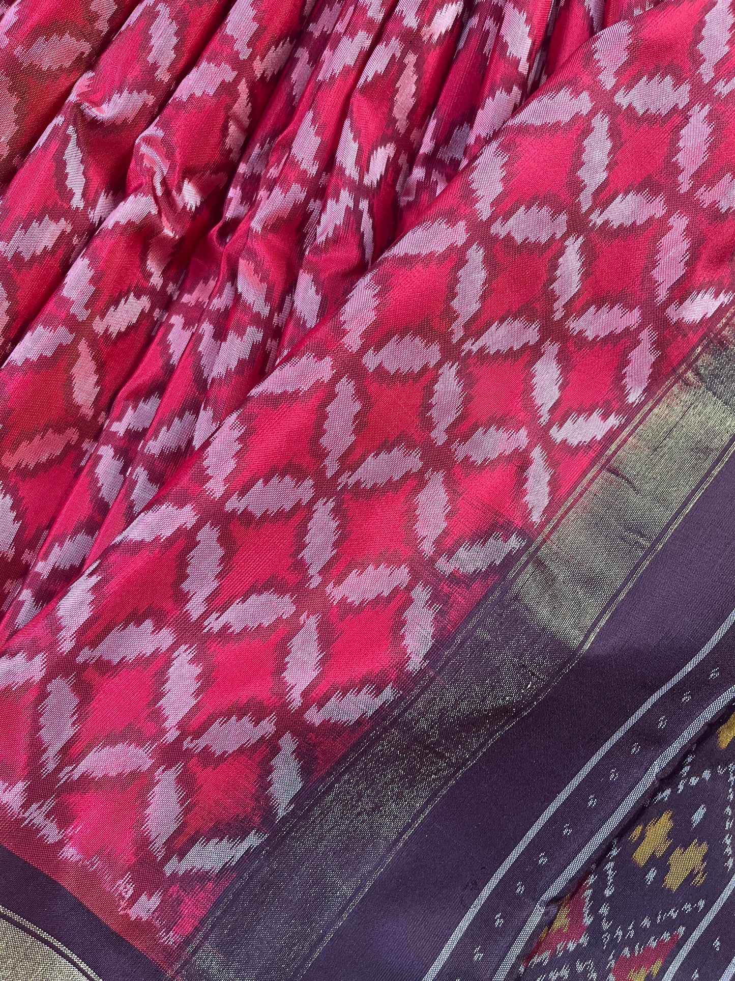 RED SILK PURE HANDLOOM IKKAT SAREE