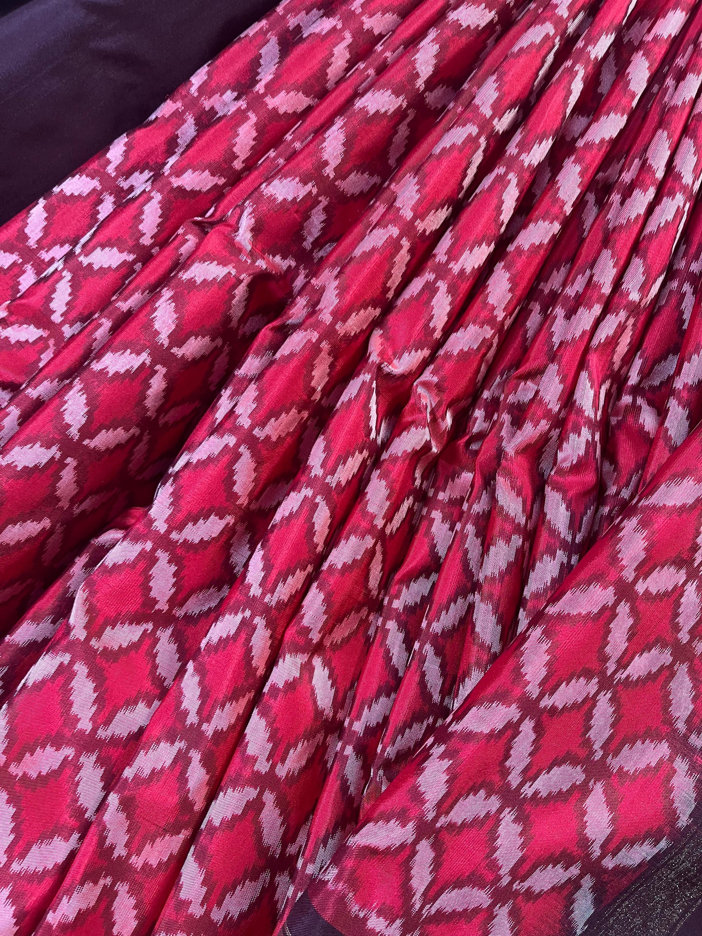 RED SILK PURE HANDLOOM IKKAT SAREE