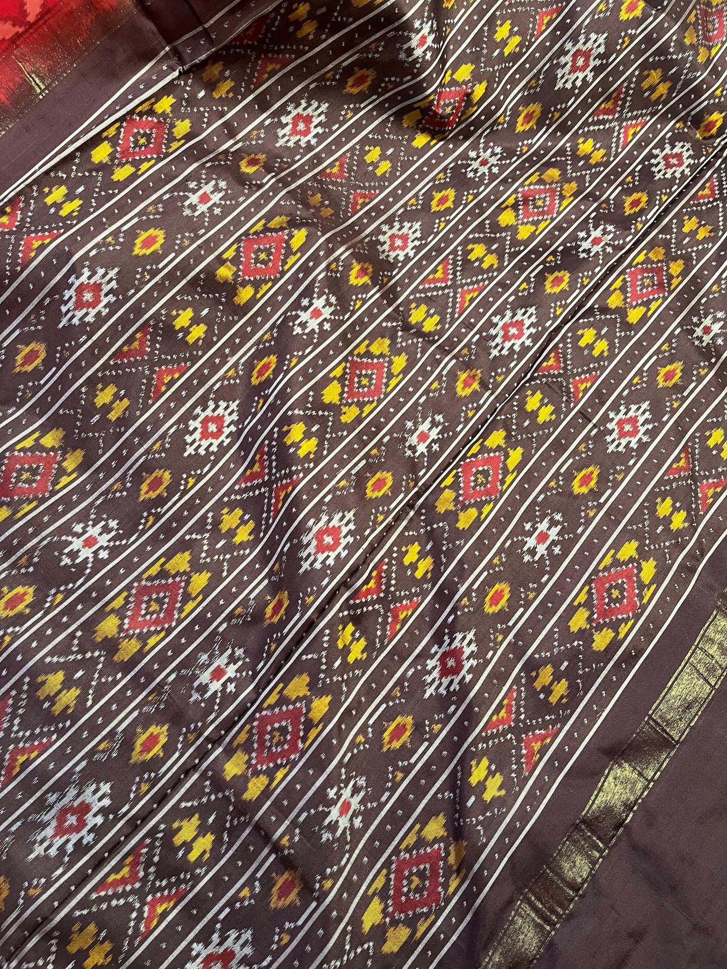 RED SILK PURE HANDLOOM IKKAT SAREE