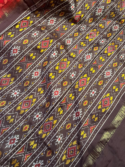 RED SILK PURE HANDLOOM IKKAT SAREE