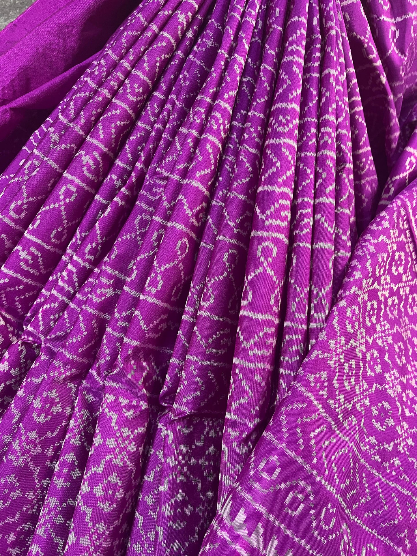 PURPLE SILK PURE HANDLOOM IKKAT SAREE
