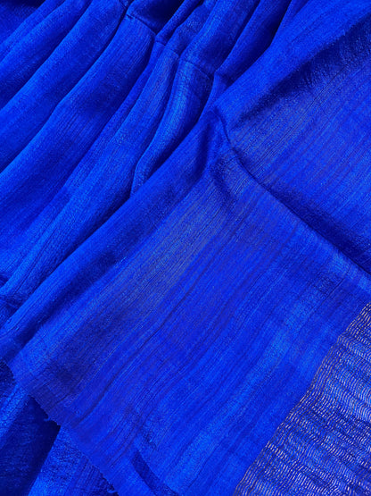 ROYAL BLUE PURE HANDLOOM MATKA SAREE