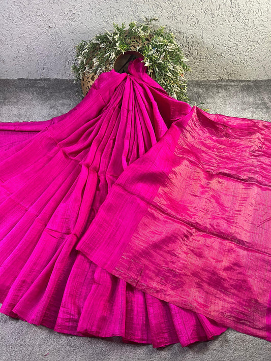 PINK PURE HANDLOOM MATKA SAREE