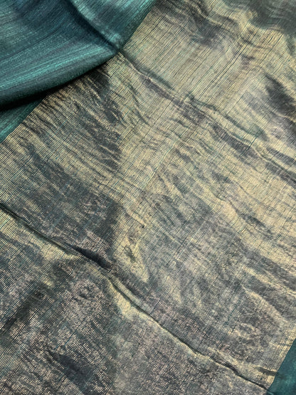 TEAL GREEN PURE HANDLOOM MATKA SAREE
