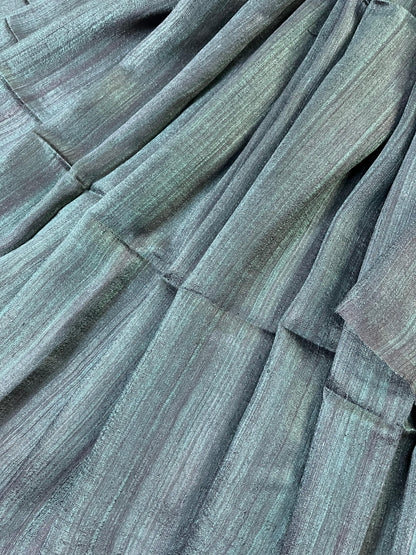 TEAL GREEN PURE HANDLOOM MATKA SAREE