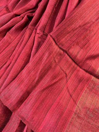 RUST PURE HANDLOOM MATKA SAREE