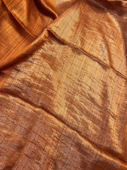 RUST ORANGE PURE HANDLOOM MATKA SAREE