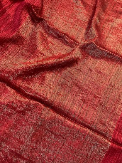 RUST PURE HANDLOOM MATKA SAREE