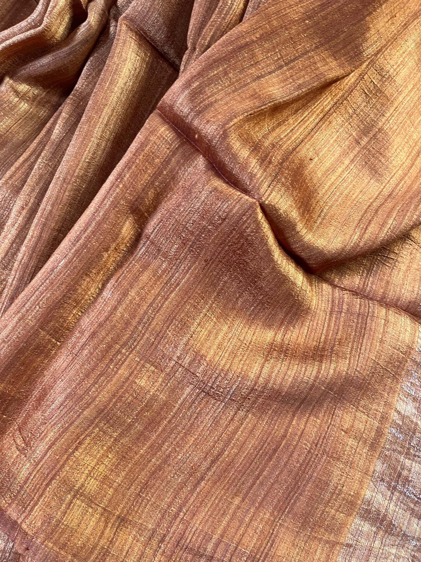 RUST ORANGE PURE HANDLOOM MATKA SAREE