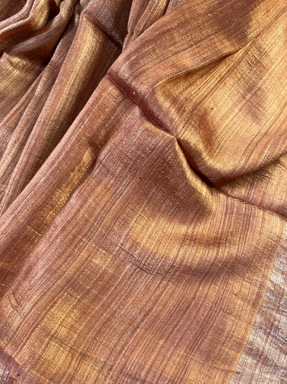 RUST ORANGE PURE HANDLOOM MATKA SAREE