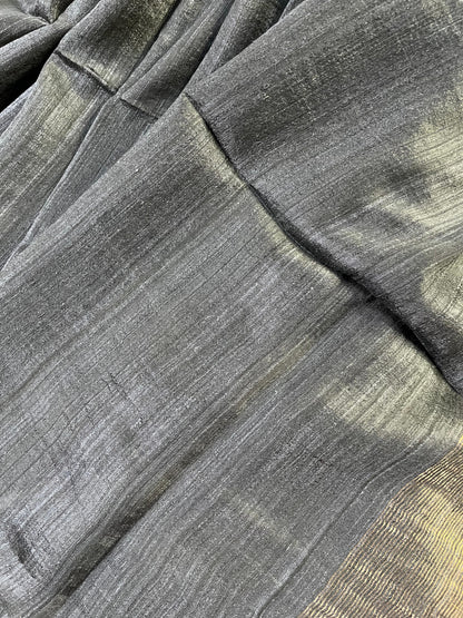 BLACK PURE HANDLOOM MATKA SAREE