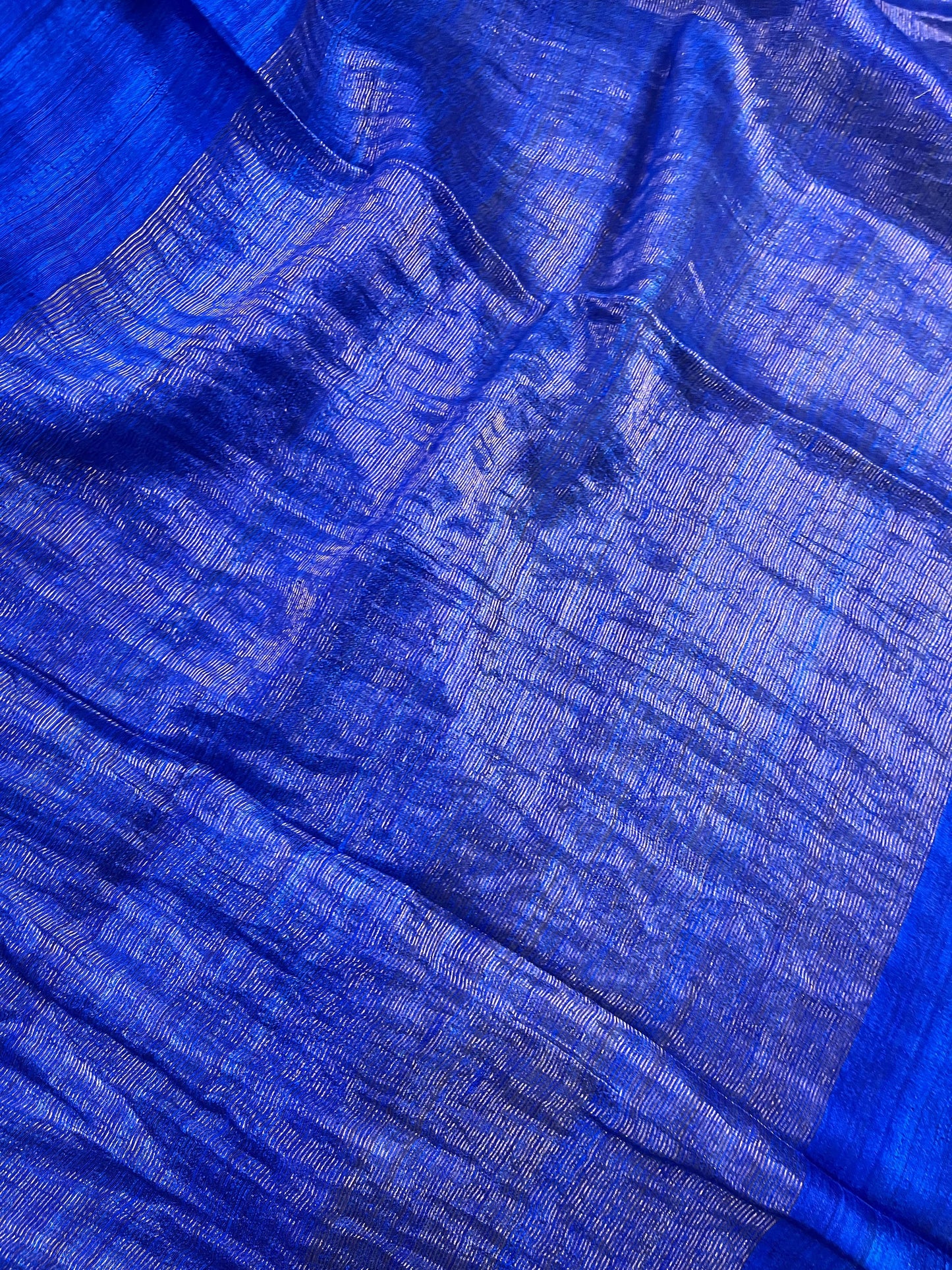 ROYAL BLUE PURE HANDLOOM MATKA SAREE