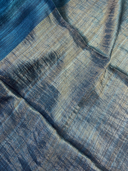TEAL BLUE PURE HANDLOOM MATKA SAREE
