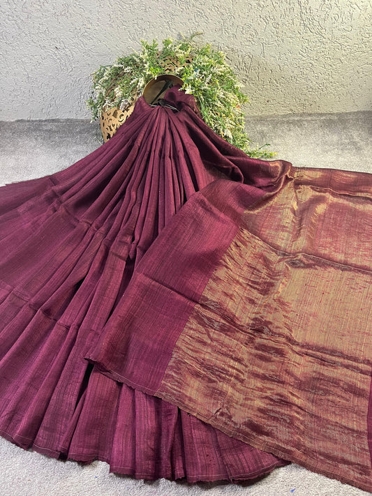 WINE PURE HANDLOOM MATKA SAREE