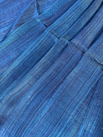 TEAL BLUE PURE HANDLOOM MATKA SAREE