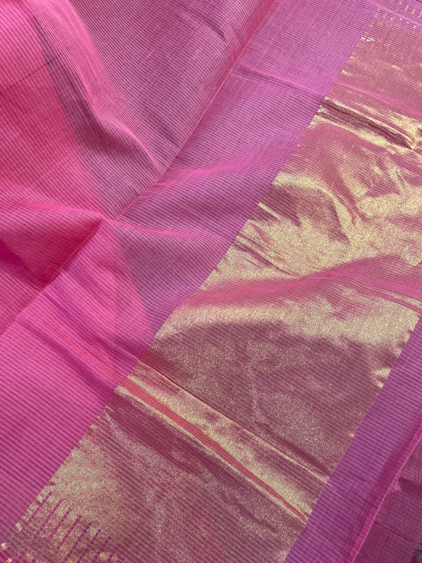 PINK PURE HANDLOOM  PONDRU KHADI SAREE