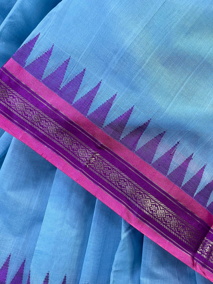 BLUE PURE HANDLOOM PONDRU KHADI SAREE