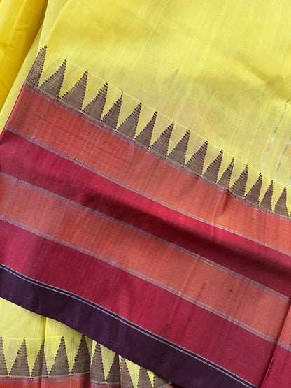 YELLOW PURE HANDLOOM PONDRU KHADI SAREE