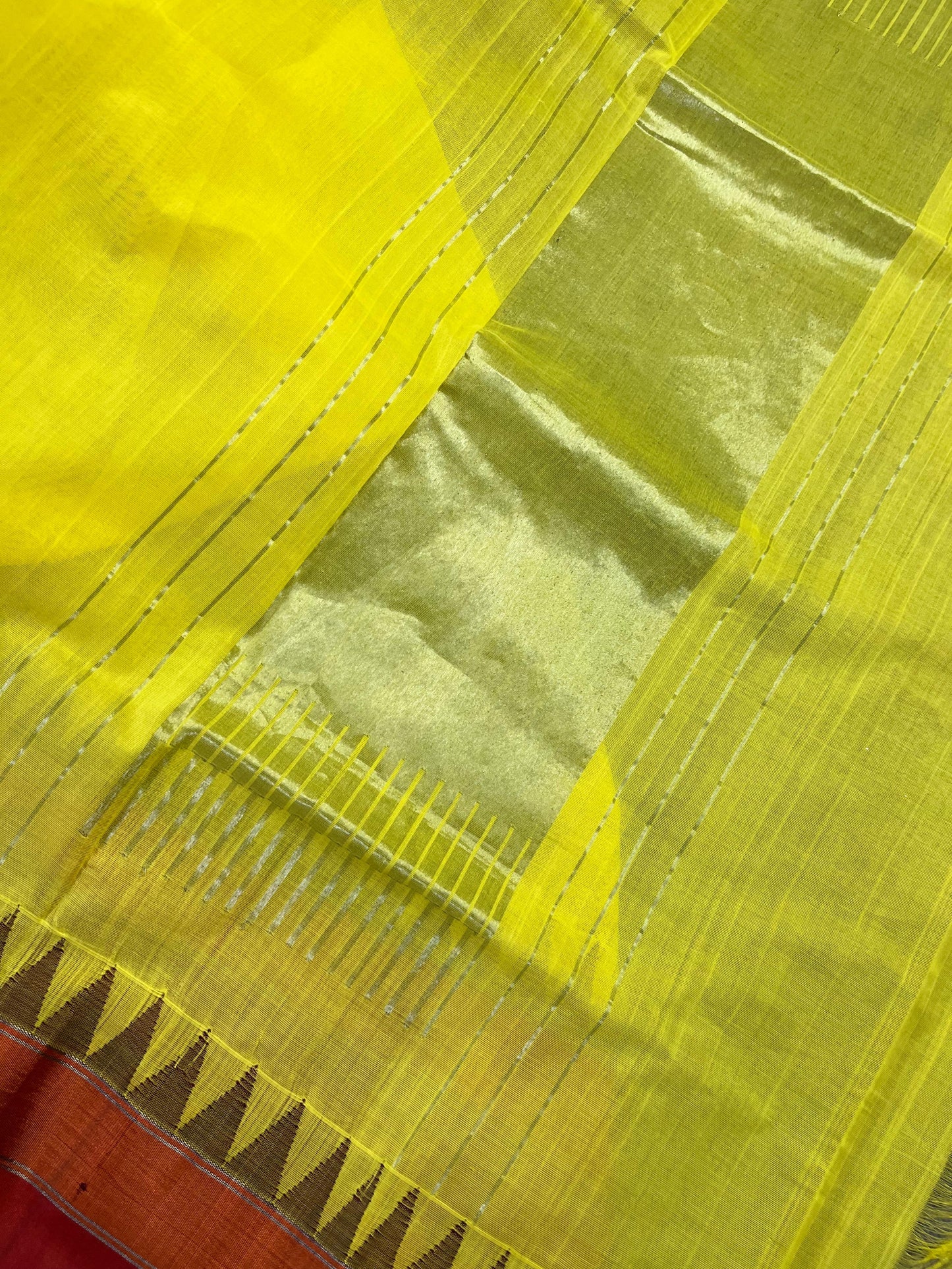 YELLOW PURE HANDLOOM PONDRU KHADI SAREE