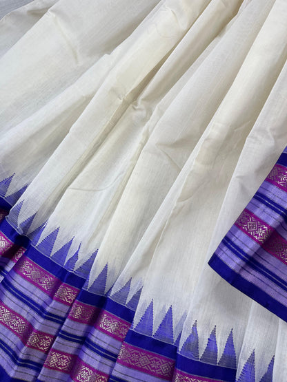 WHITE PURE HANDLOOM PONDRU KHADI SAREE