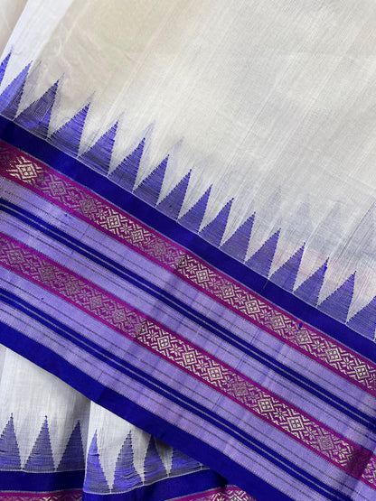 WHITE PURE HANDLOOM PONDRU KHADI SAREE